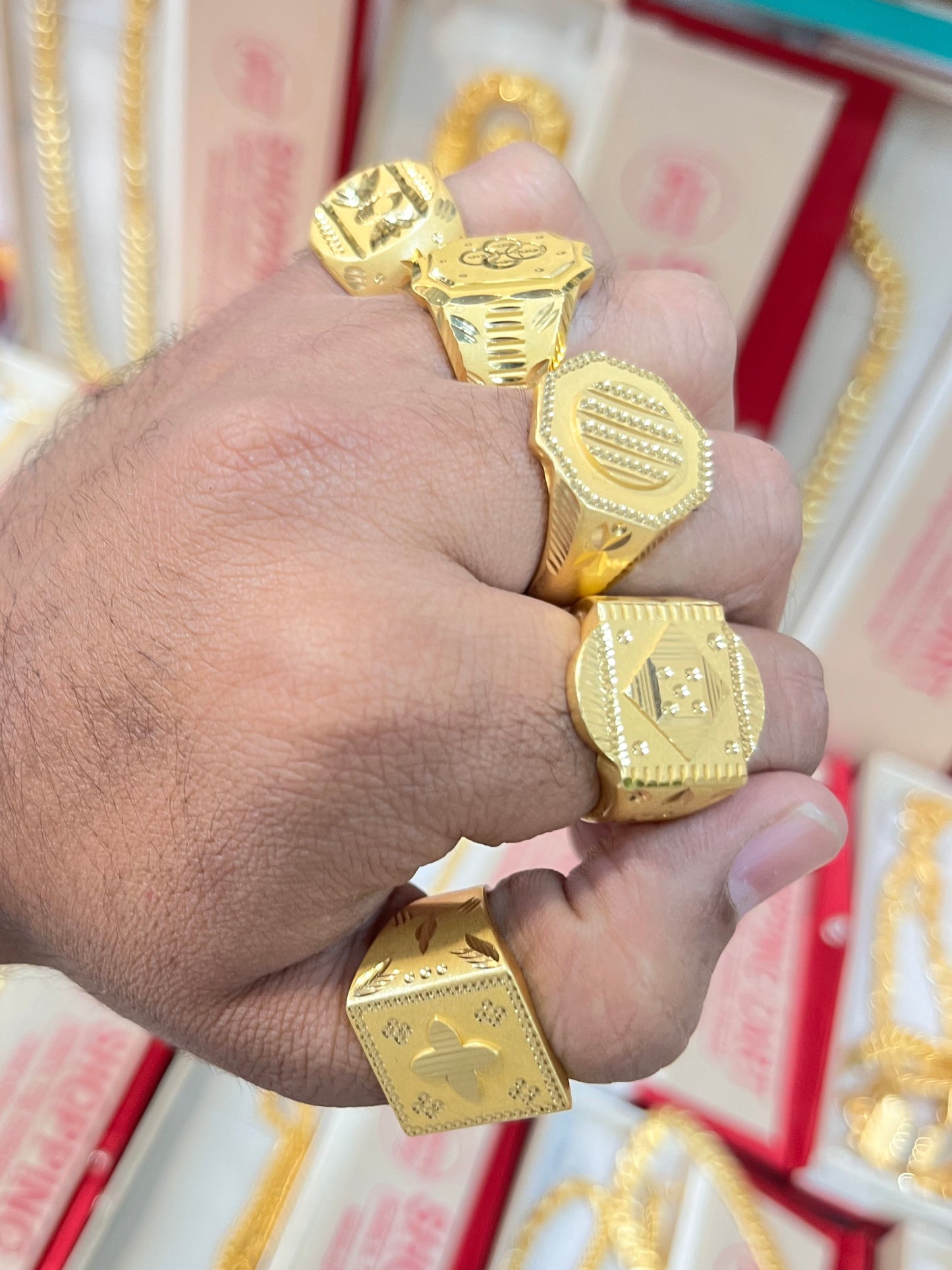 5pack of heavy round premium rings for men