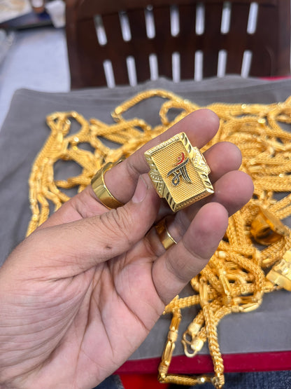 one gram gold plated maa design meena ring