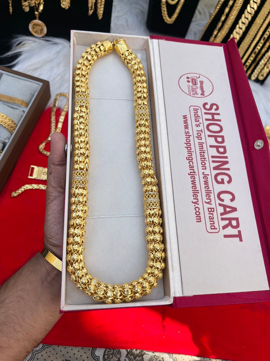 one gram gold daimond heavy big long design chain