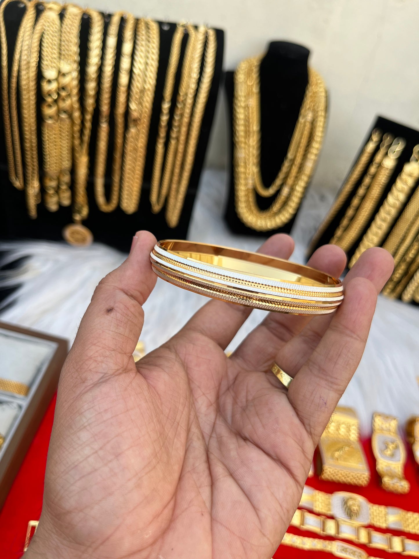 Rodium plated premium punjabi design men’s kada