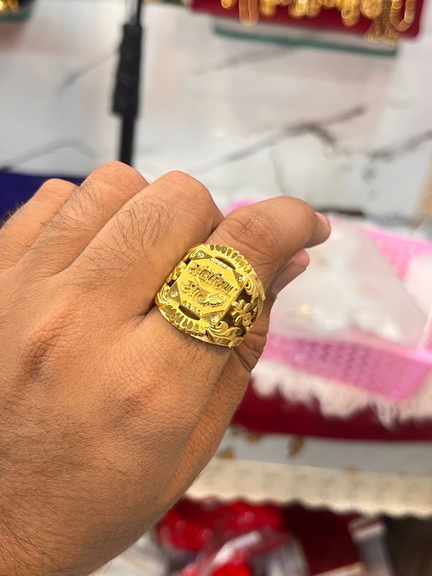 one gram gold plated sanwariya seth design ring