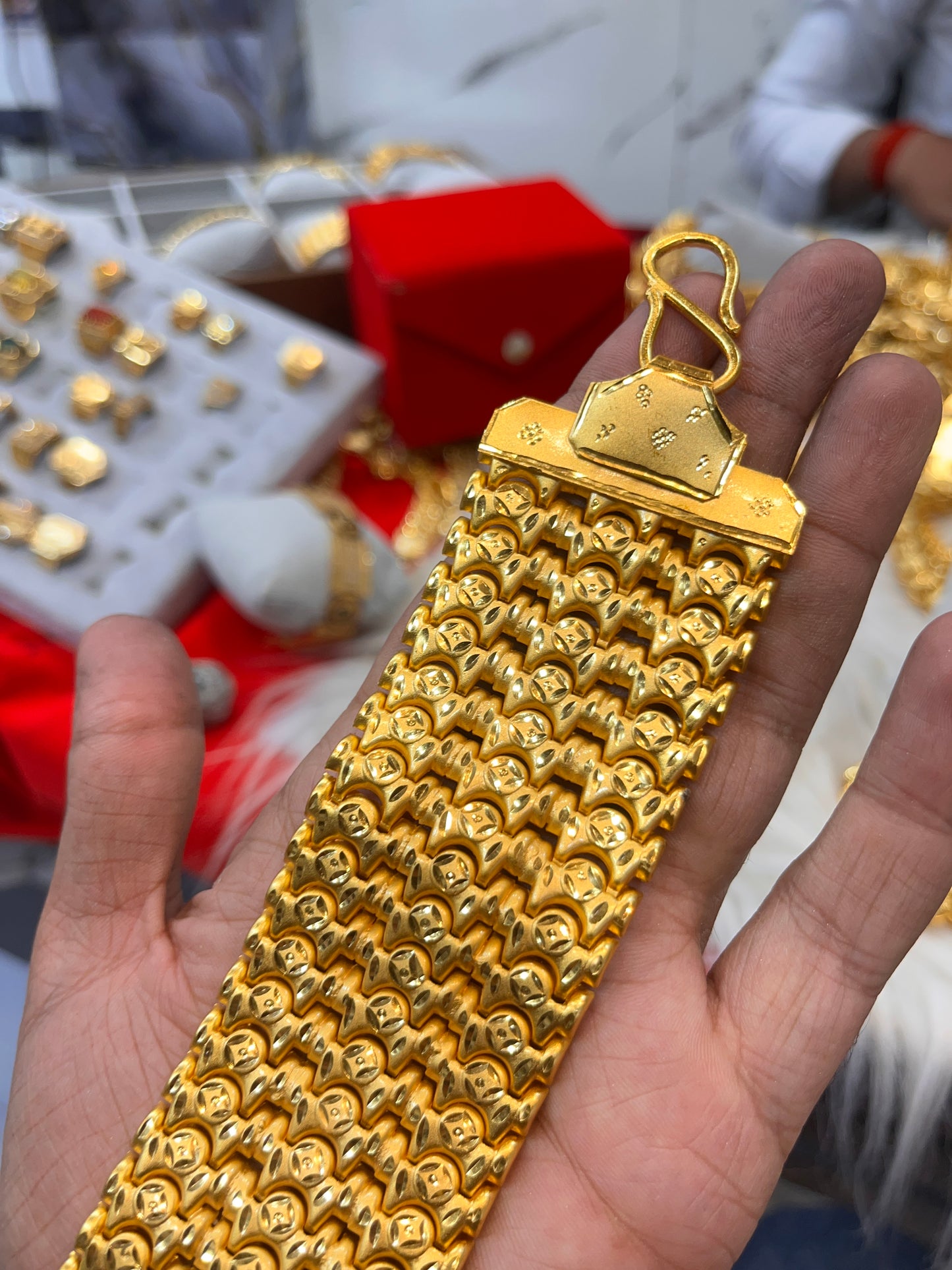 One gram gold bahubali heavy big design bracelet