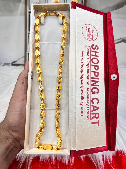 one gram gold plated swastik design heavy chain