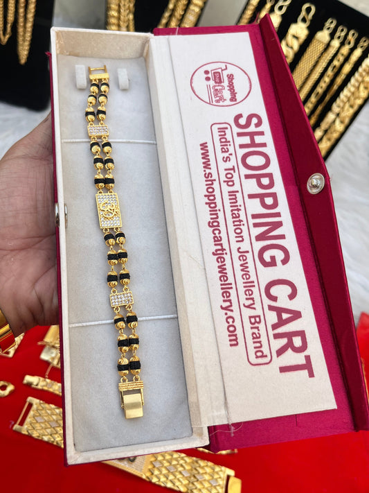 one gram gold plated rudhraksh om bracelet