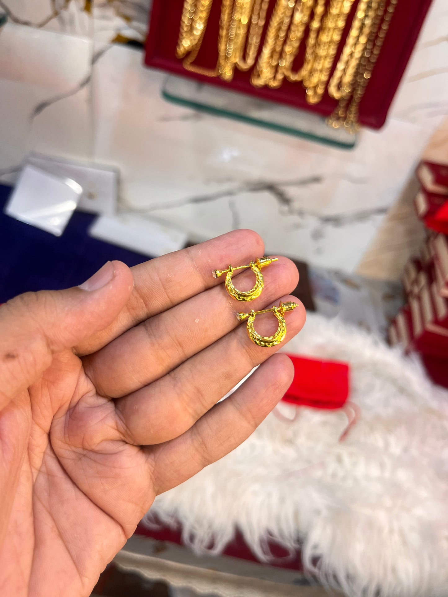 One gram gold plated men’s premium earrings