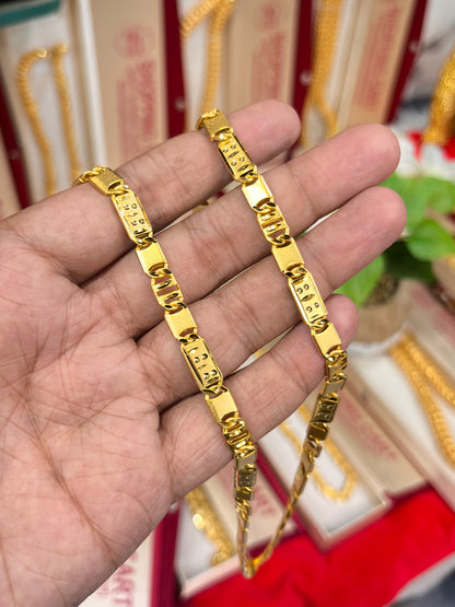 One gram gold plated hype biscuit design chain