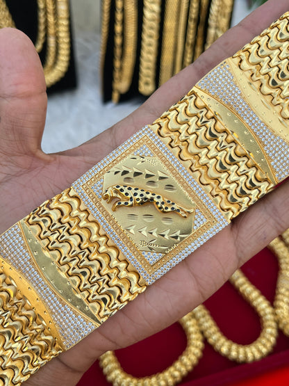 one gram gold plated heavy jeguar bracelet