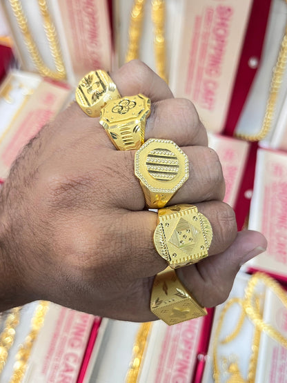 5pack of heavy round premium rings for men