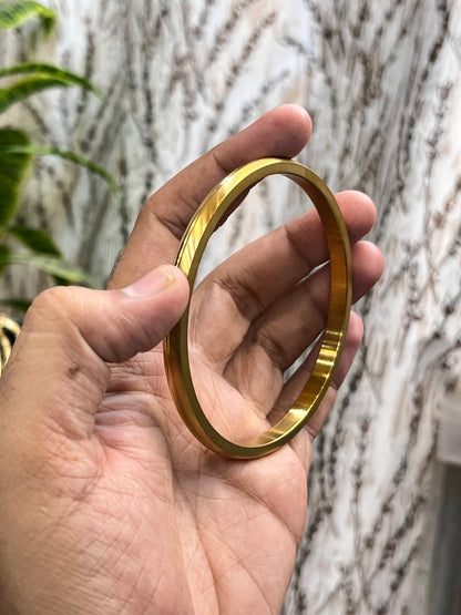 Gold plated half glosy design punjabi kada
