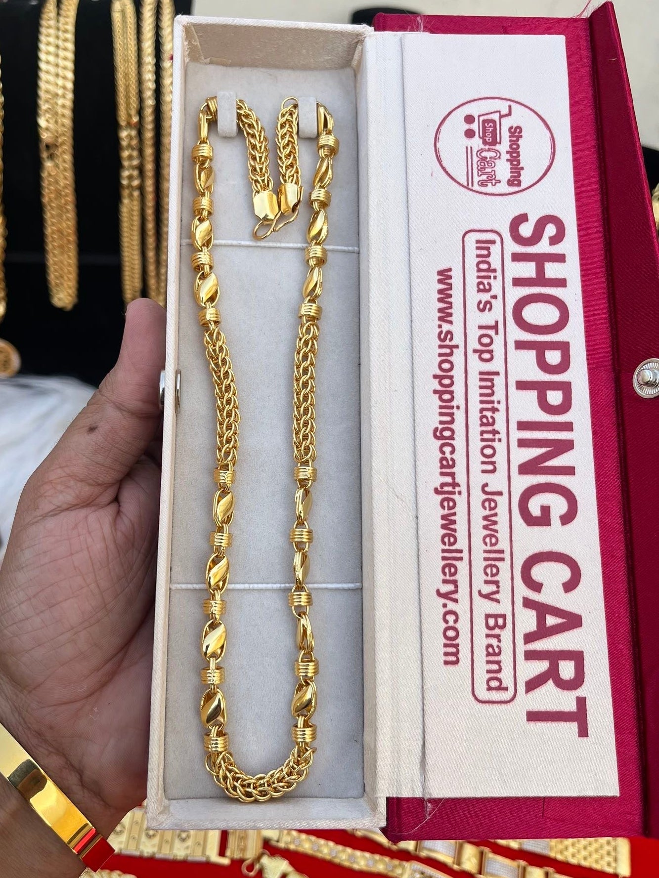 one gram gold plated indo lautos mix design chain