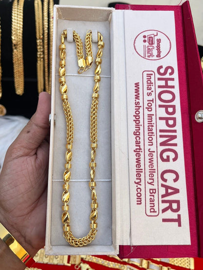 one gram gold plated indo lautos mix design chain