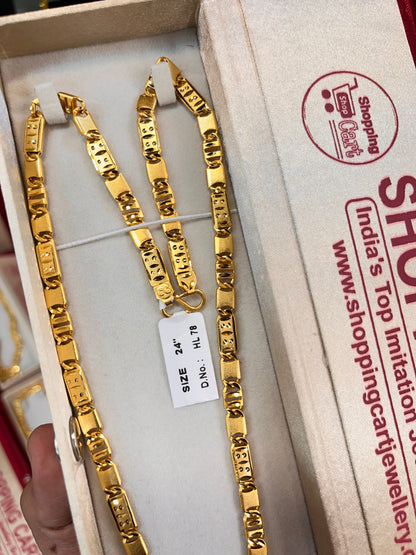 One gram gold plated hype biscuit design chain