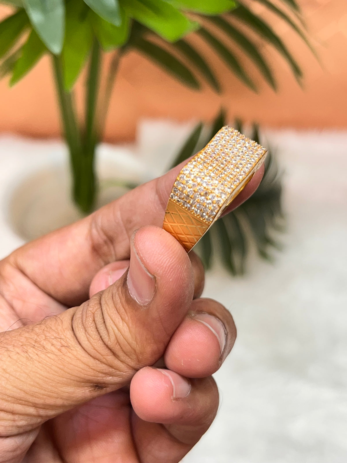One gram gold plated fully daimond ring