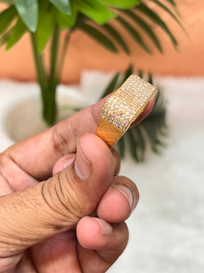 One gram gold plated fully daimond ring