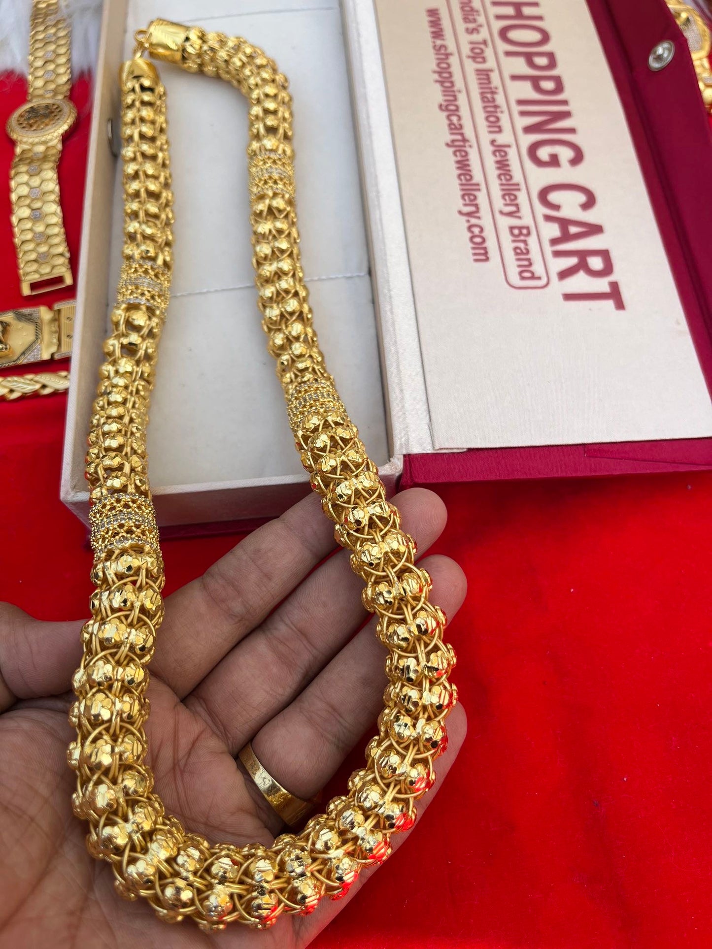 one gram gold daimond heavy big long design chain