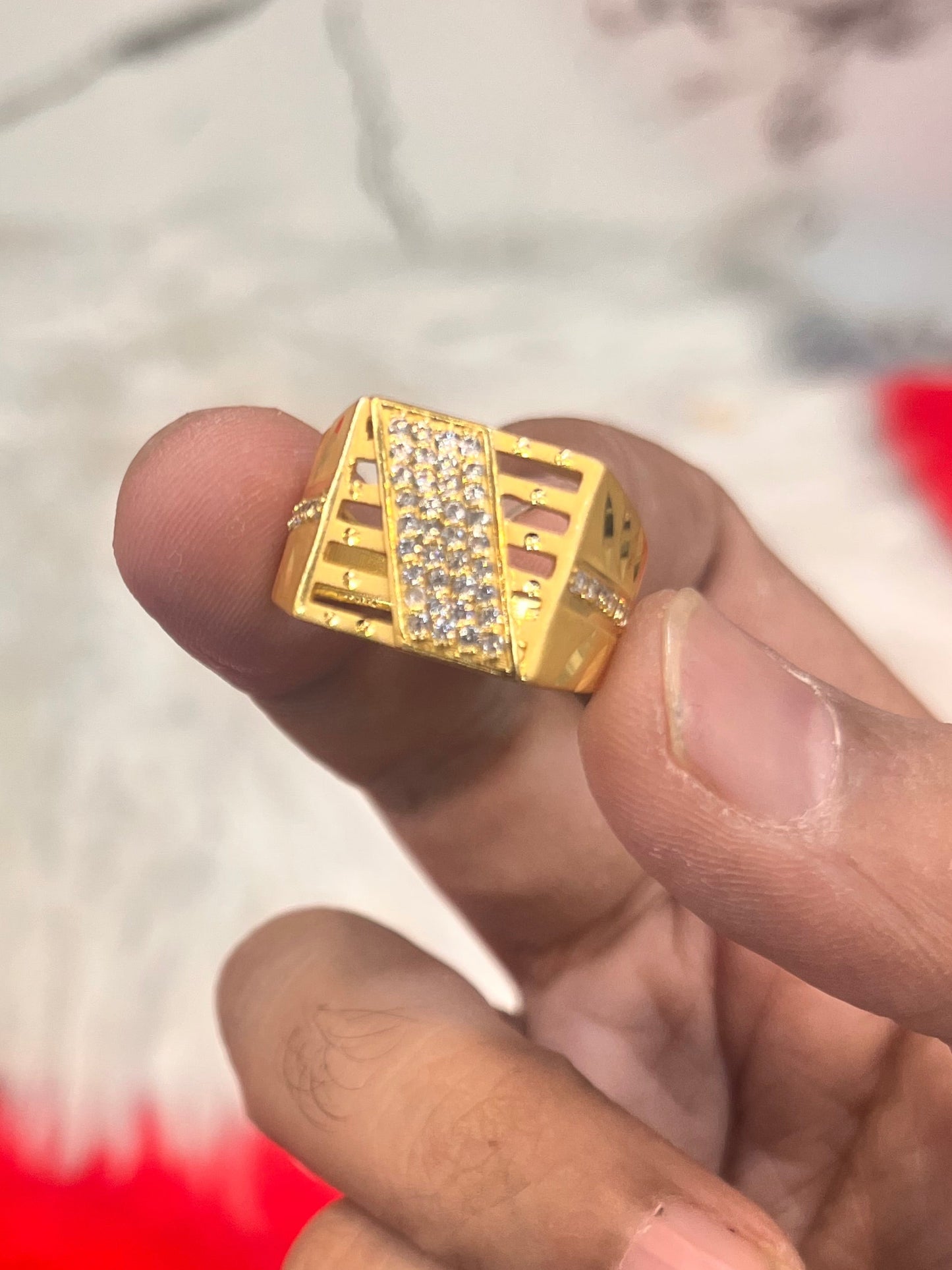 one gram gold plated daimond ring
