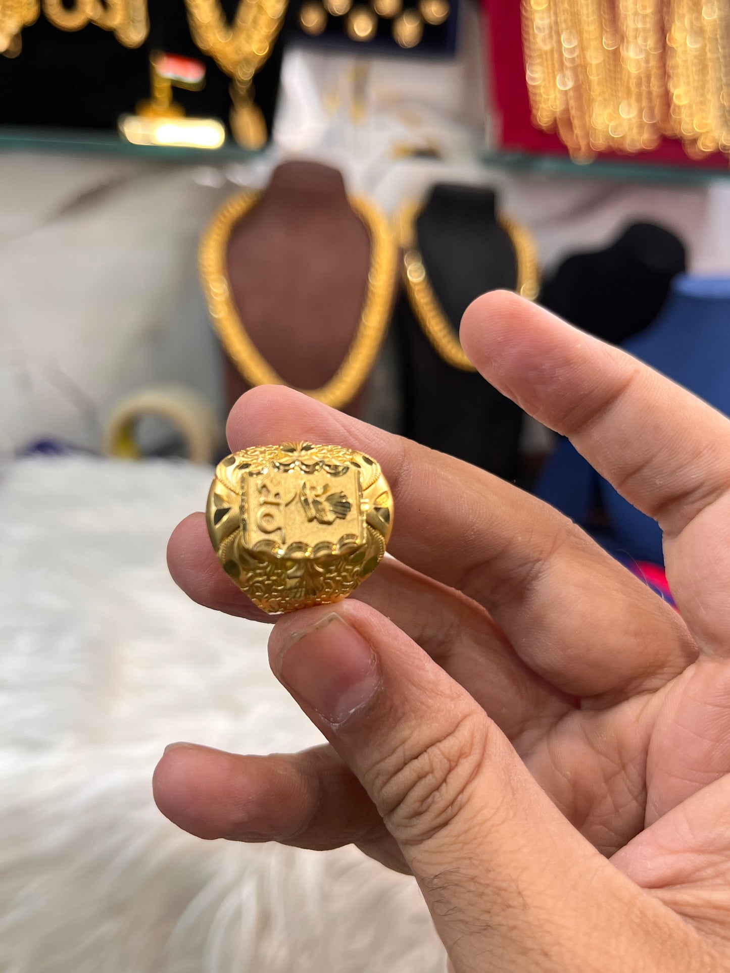 One gram gold plated Seth design ring
