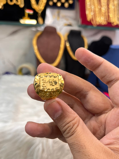One gram gold plated Seth design ring