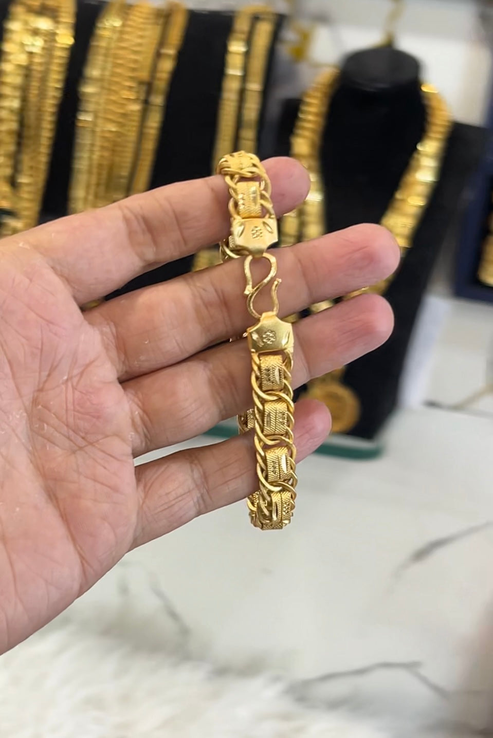 one gram gold plated flat design bracelet