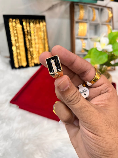 Rose gold plated premium stone ring