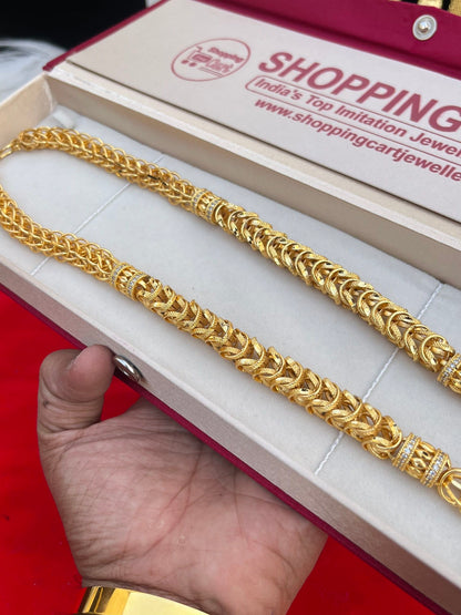 one gram gold daimond salang heavy deisgn chain
