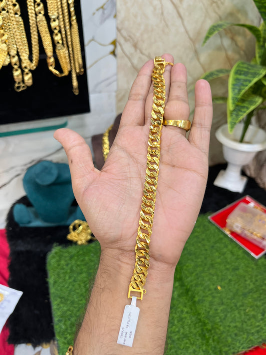 One gram gold plated premium lock design bracelet