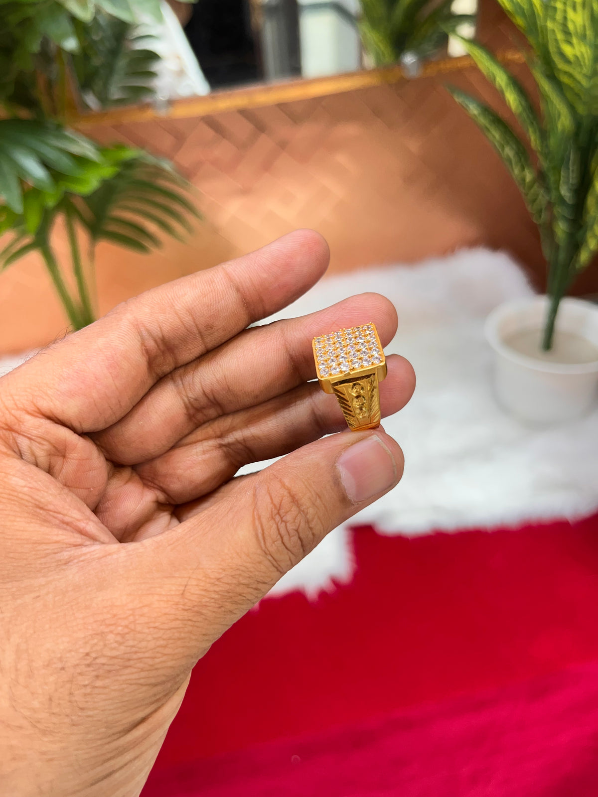 One gram gold plated daimond ring