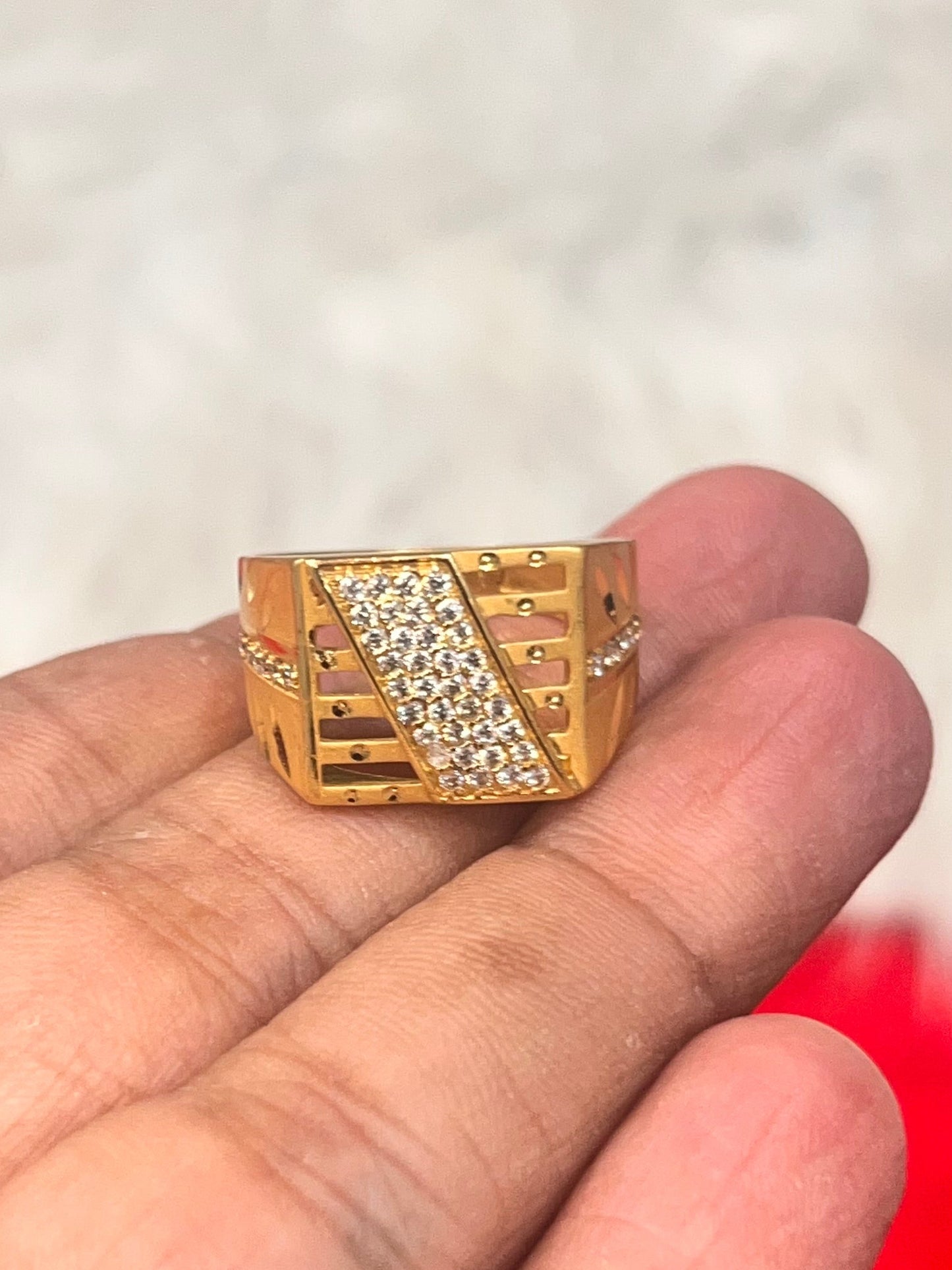one gram gold plated daimond ring