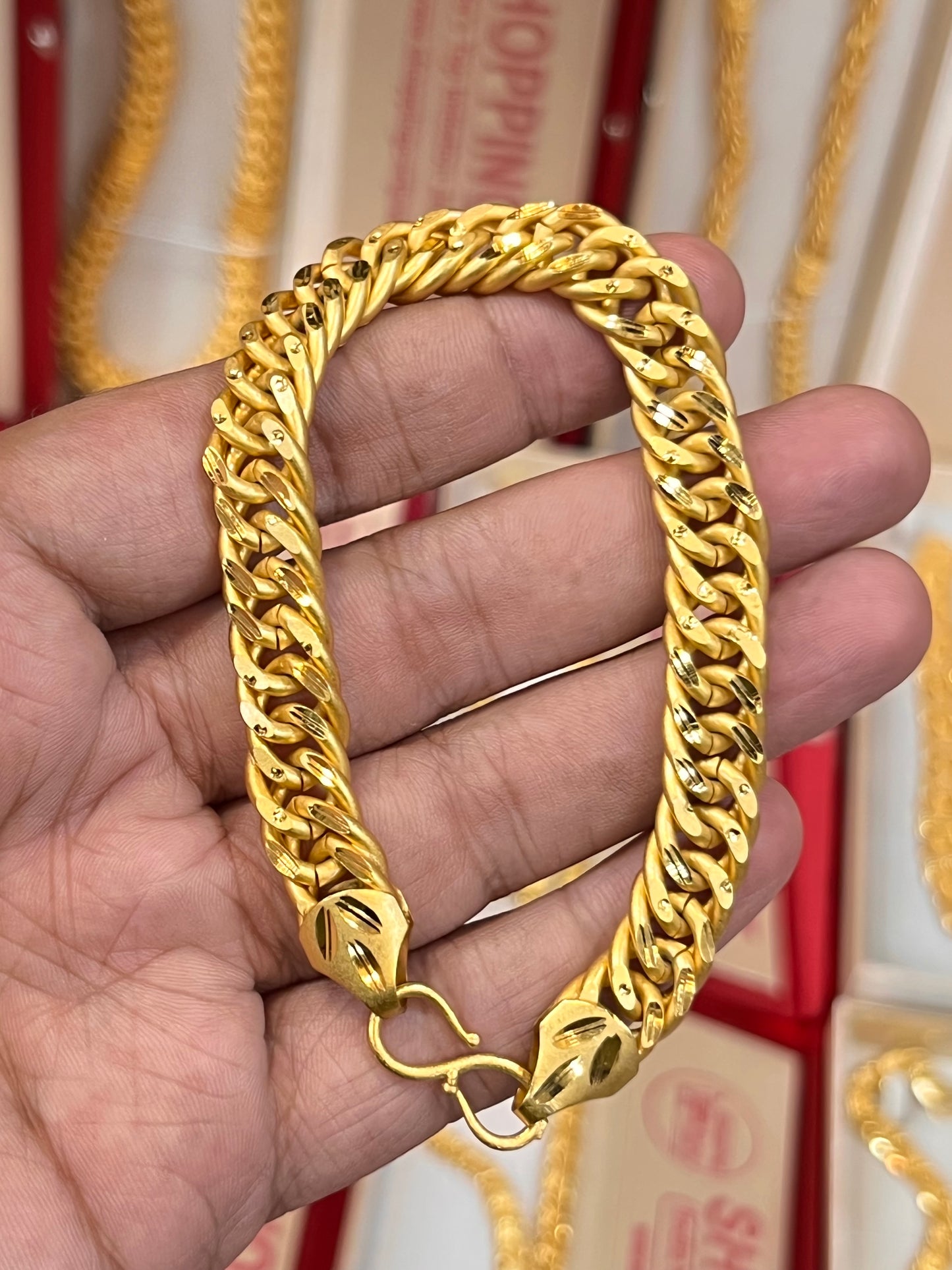 one gram gold plated sachin heavy design bracelet