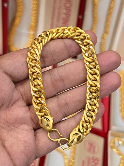 one gram gold plated sachin heavy design bracelet
