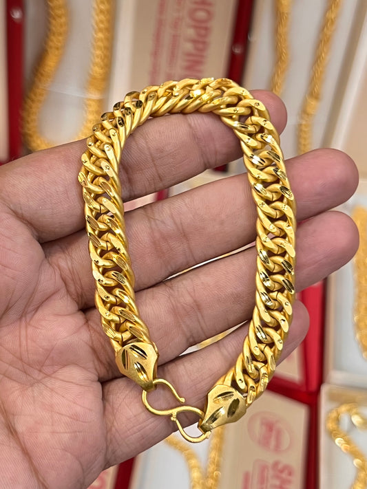 one gram gold plated sachin heavy design bracelet