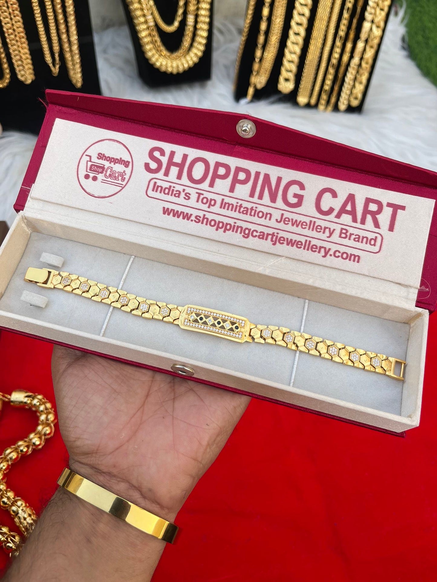 one gram gold plated premium daimond bracelet