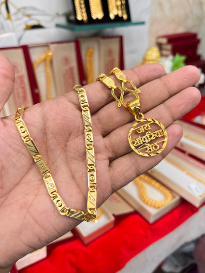 One gram gold plated navabi chain with sanwariya seth pandent