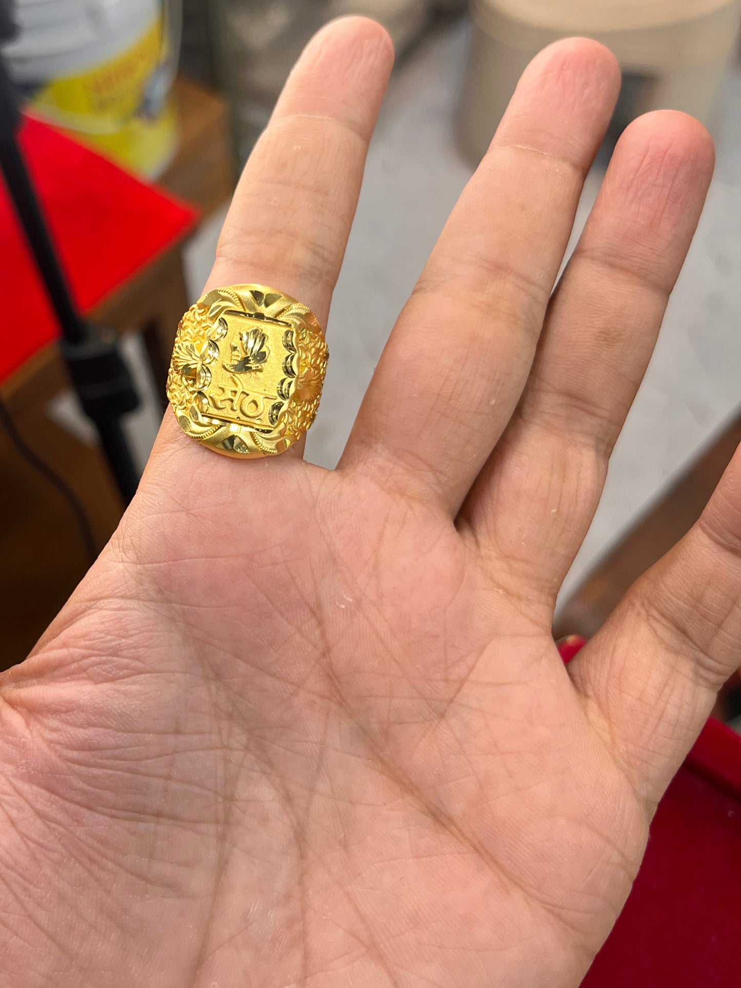 One gram gold plated Seth design ring