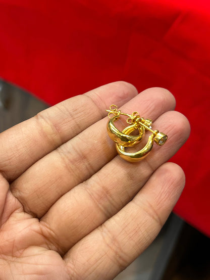 one gram gold men’s daimond stung design earrings