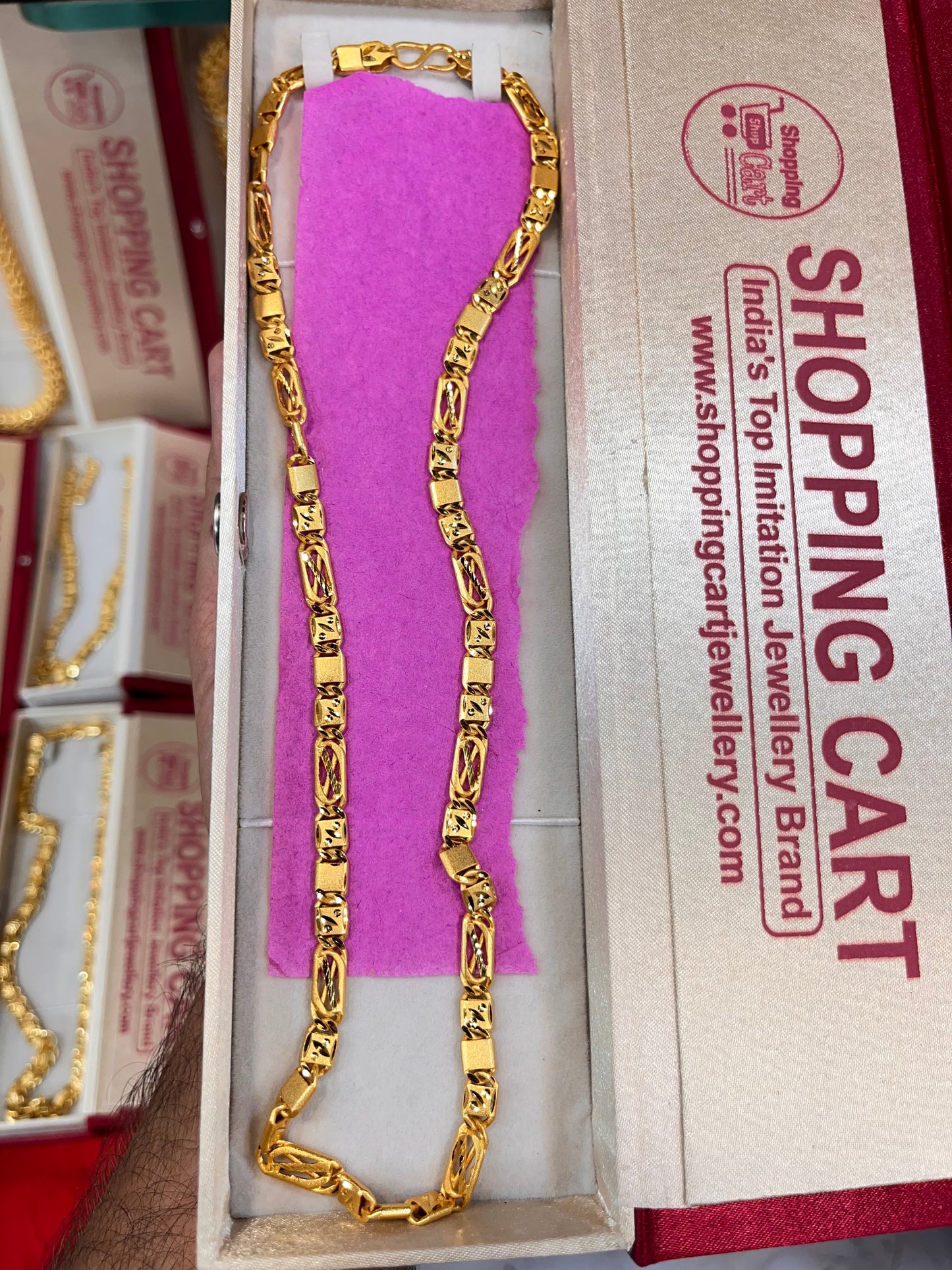 One gram gold plated cross navabi design chain