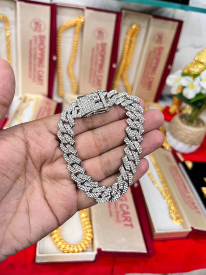 Silver plated fully daimond premium bracelet