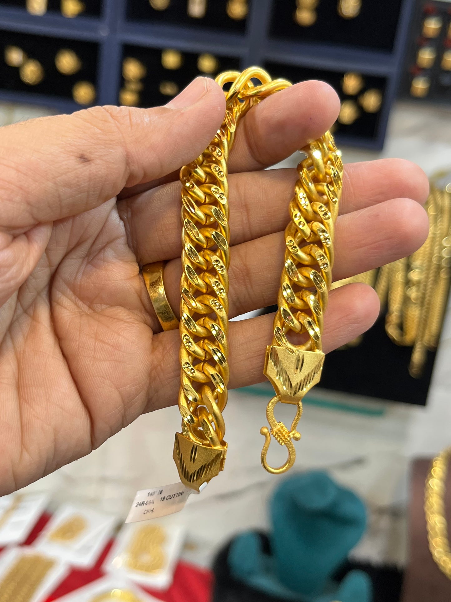 one gram gold plated heavy sachin design bracelet