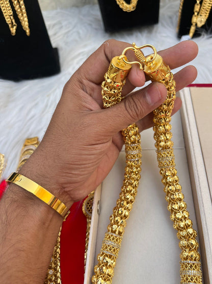 one gram gold daimond heavy big long design chain