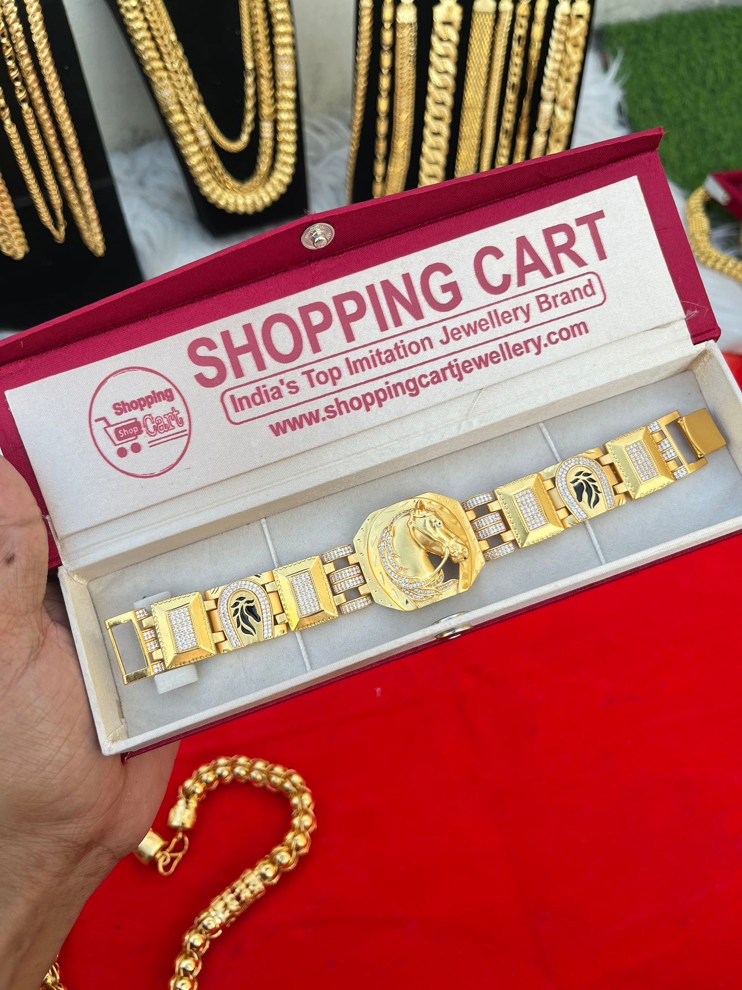 one gram gold plated 3D horse design bracelet