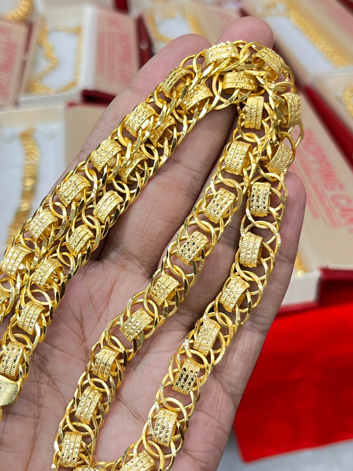 One gram gold plated flat chain with neals pandent
