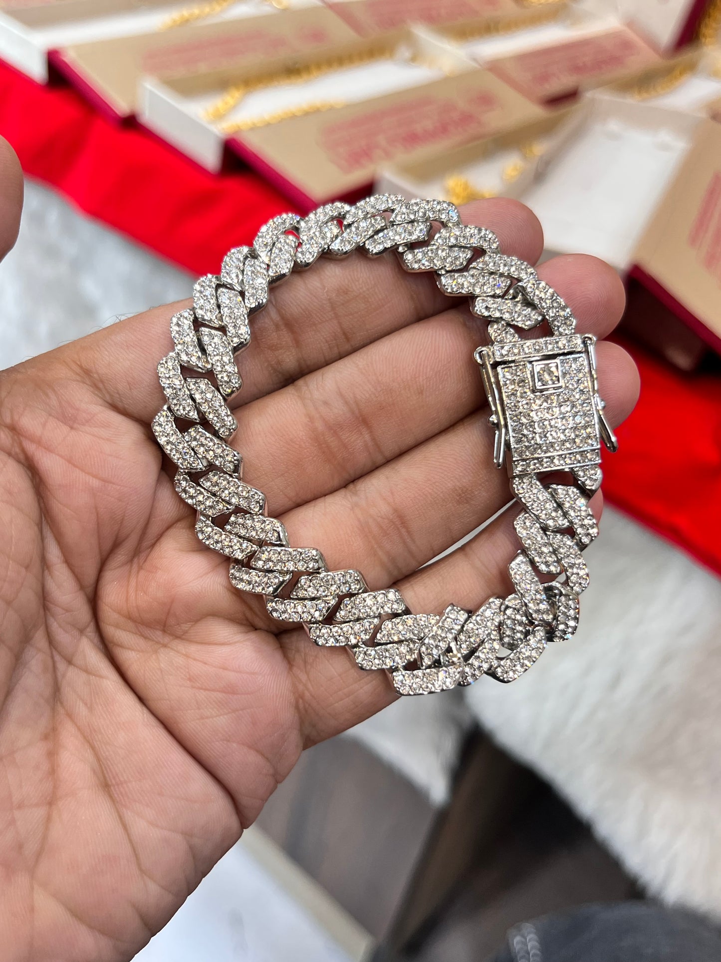 Silver plated fully daimond premium bracelet