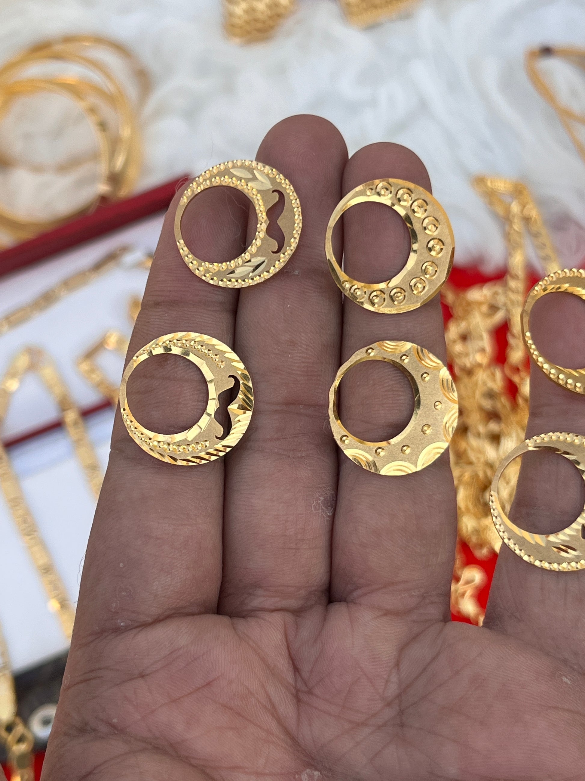 Men’s gold plated premium moon earrings High quality golf polished 1pair per pack