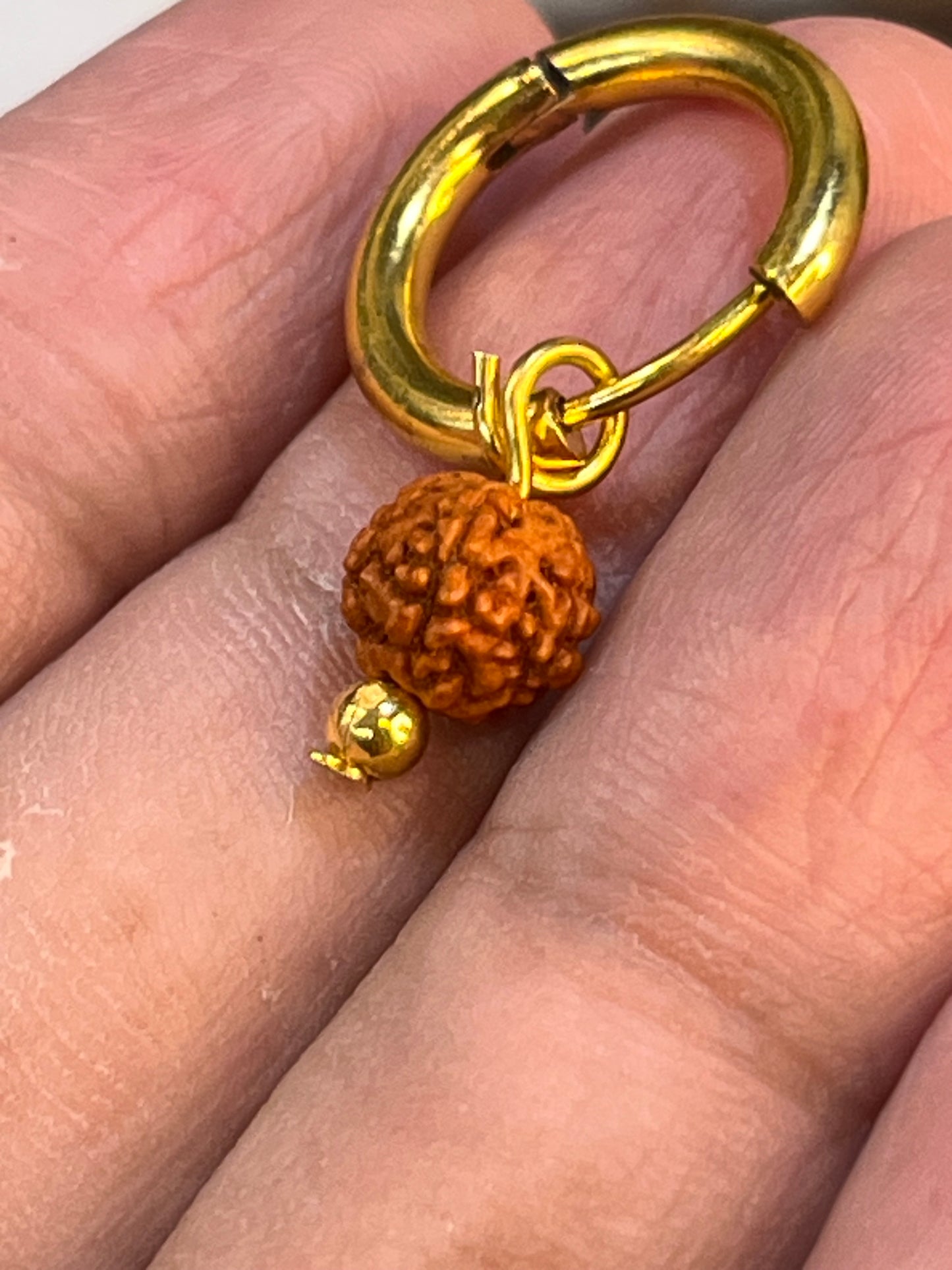 one gram gold plated rudhraksh men’s earrings