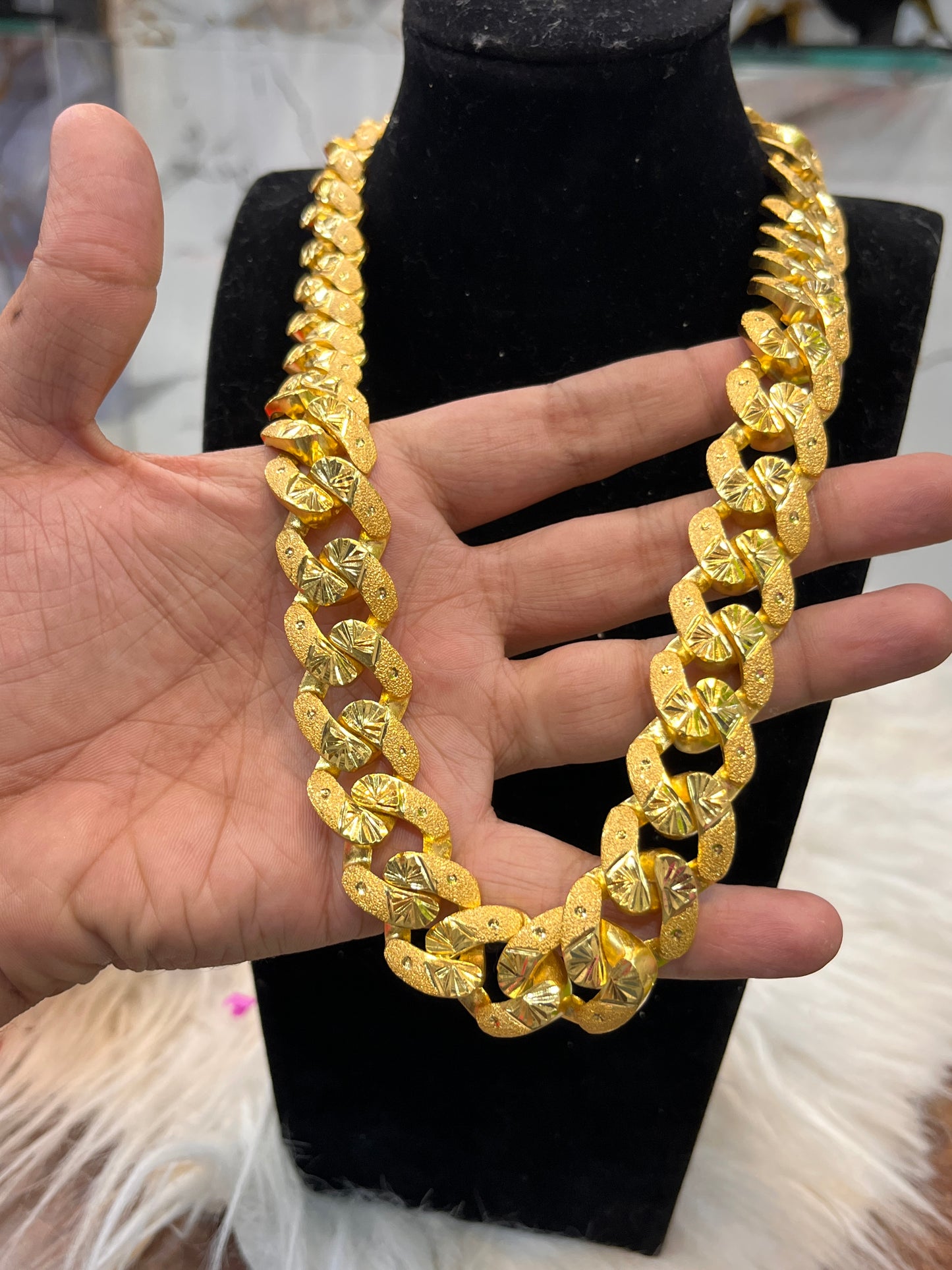 One gram gold plated cuban design heavy chain