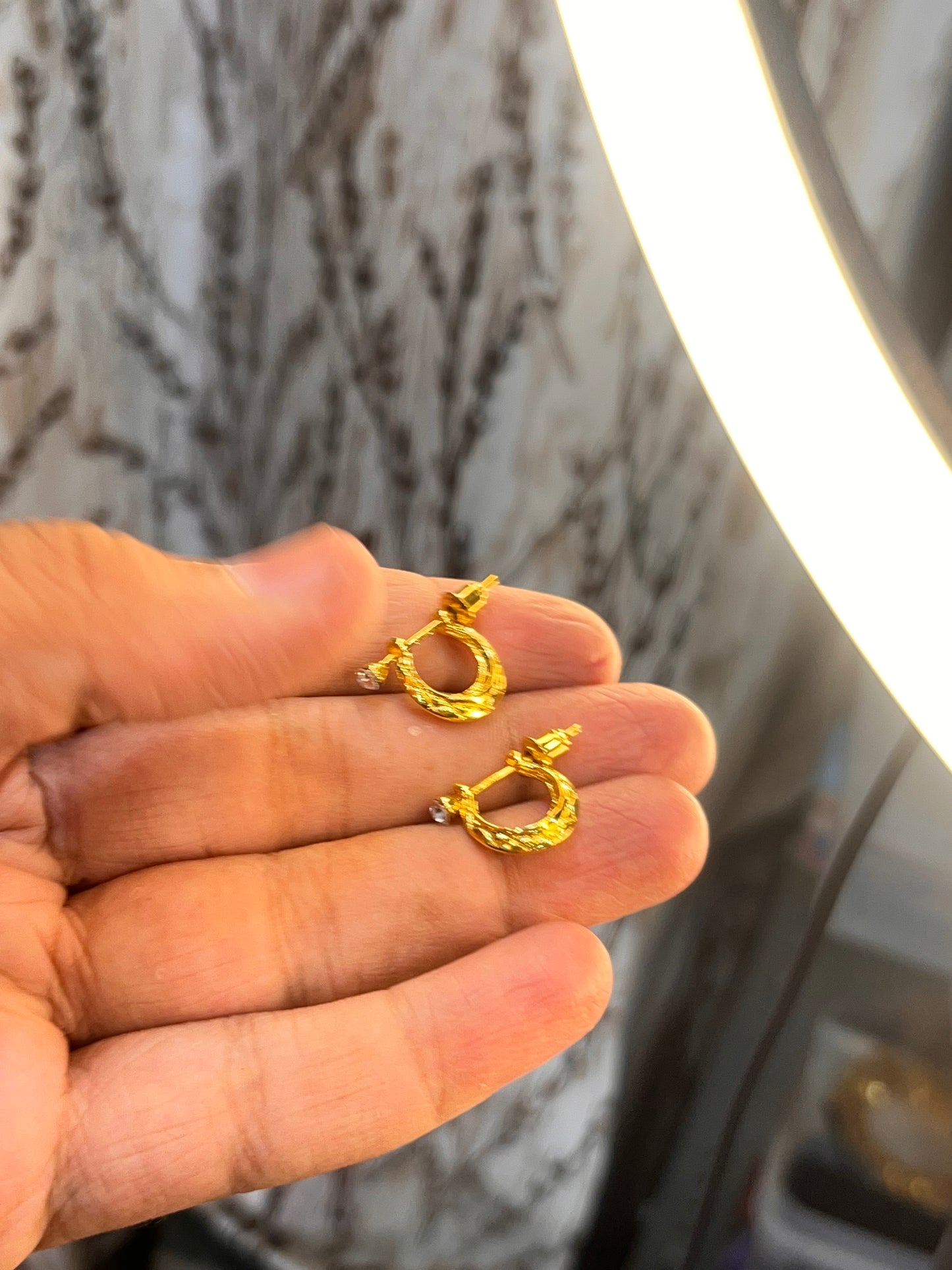One gram gold plated men’s premium earrings