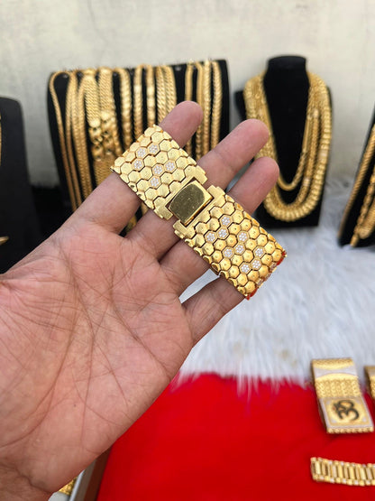 one gram gold plated horse design big bracelet