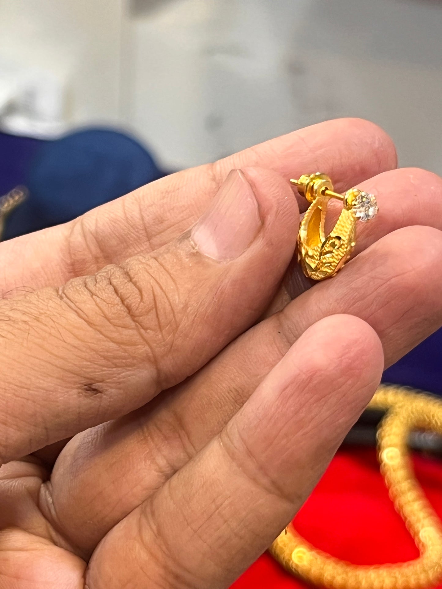 one gram gold plated premium earrings for men