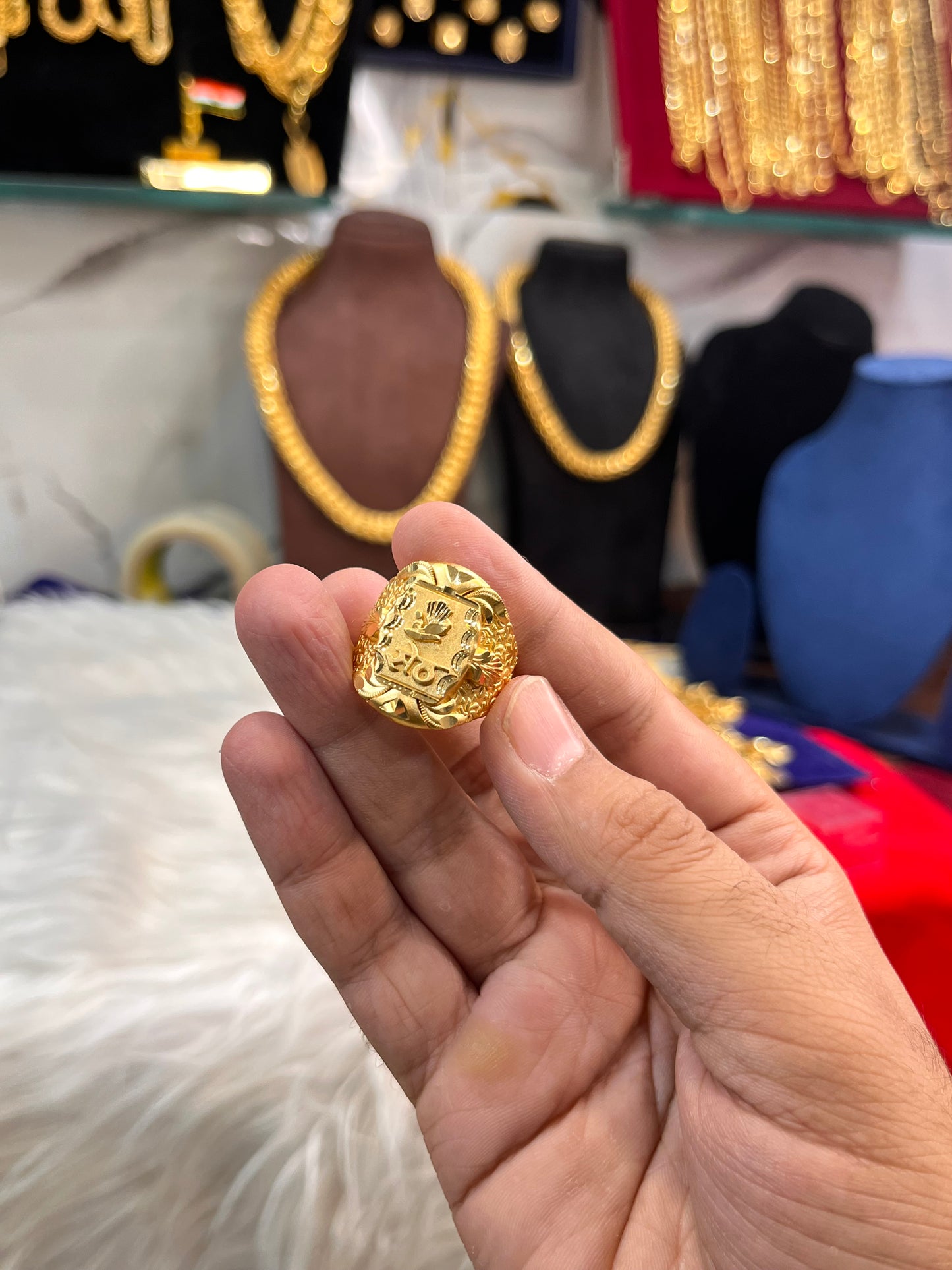 One gram gold plated Seth design ring