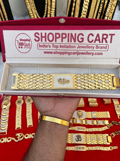 one gram gold plated mahadev ji big bracelet